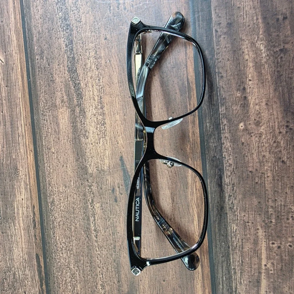 Nautica NL05012 001‎ Black Gold Cat Eye Eyeglasses Frames 51-18-140 Womens
